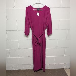 Universal Standard V Neck Woven Maxi Dress Raspberry Radiance 2XS (6-8 US) New
